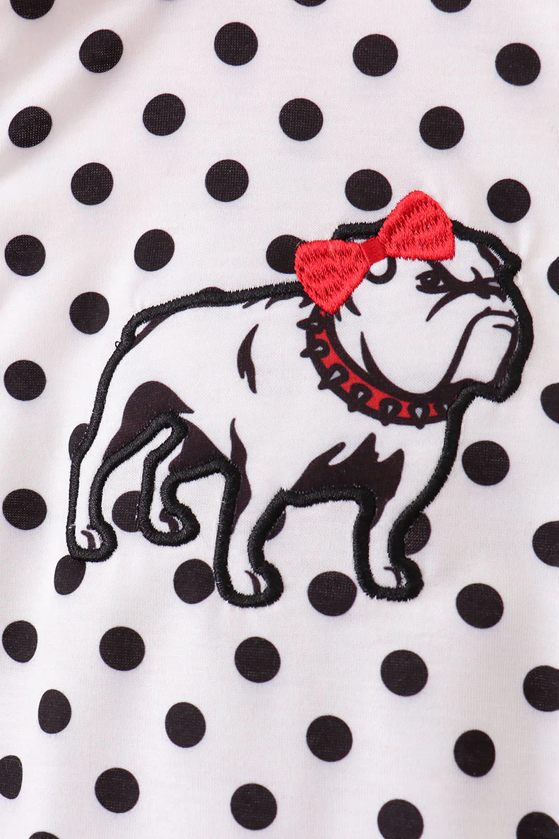 Red Georgia Bulldog Applique Ruffle Bubble - Image 2