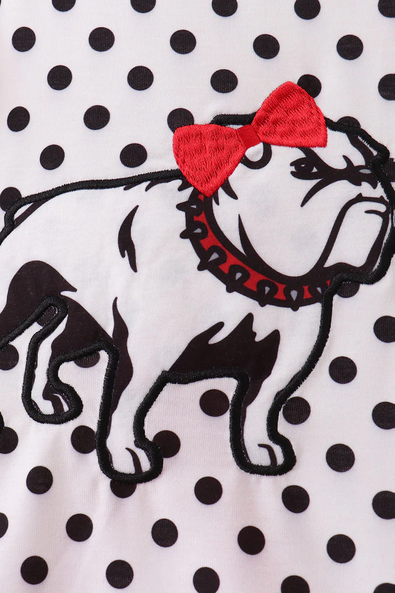 Red Georgia Bulldog Applique Ruffle Set - Image 3