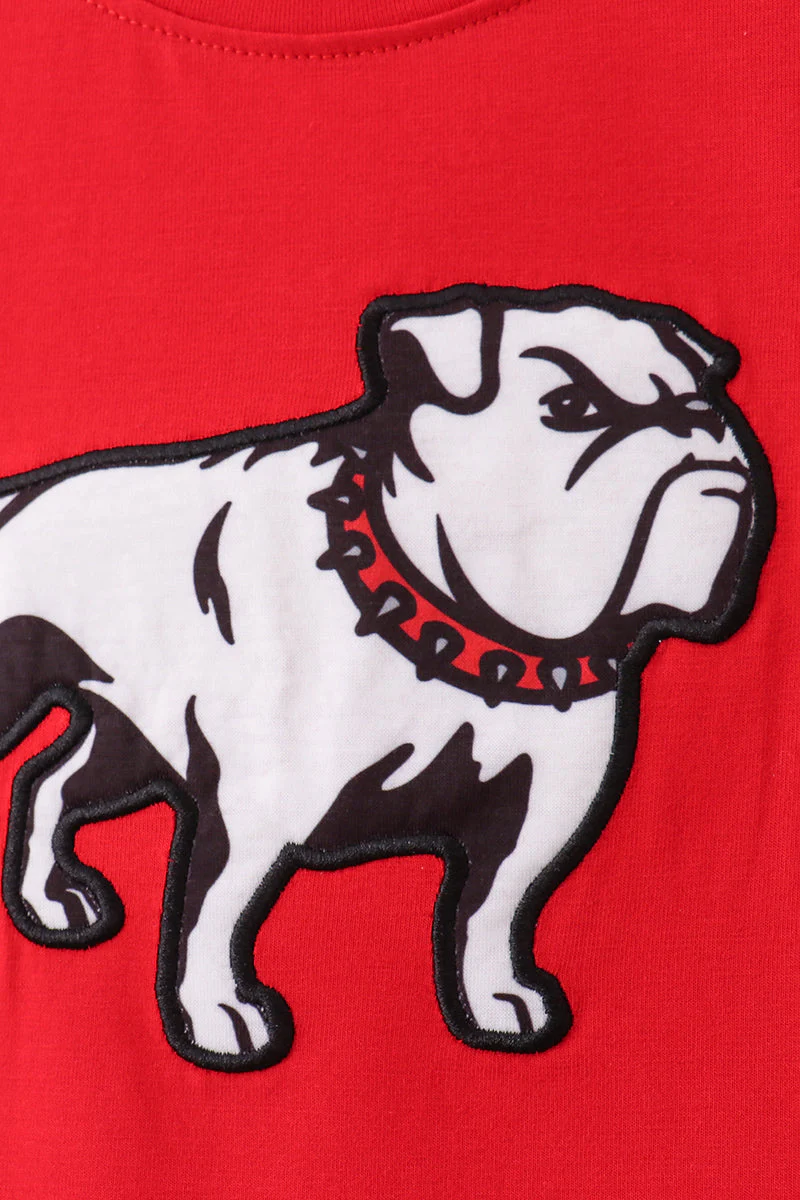 Red Georgia Bulldog Applique Shorts Set - Image 2