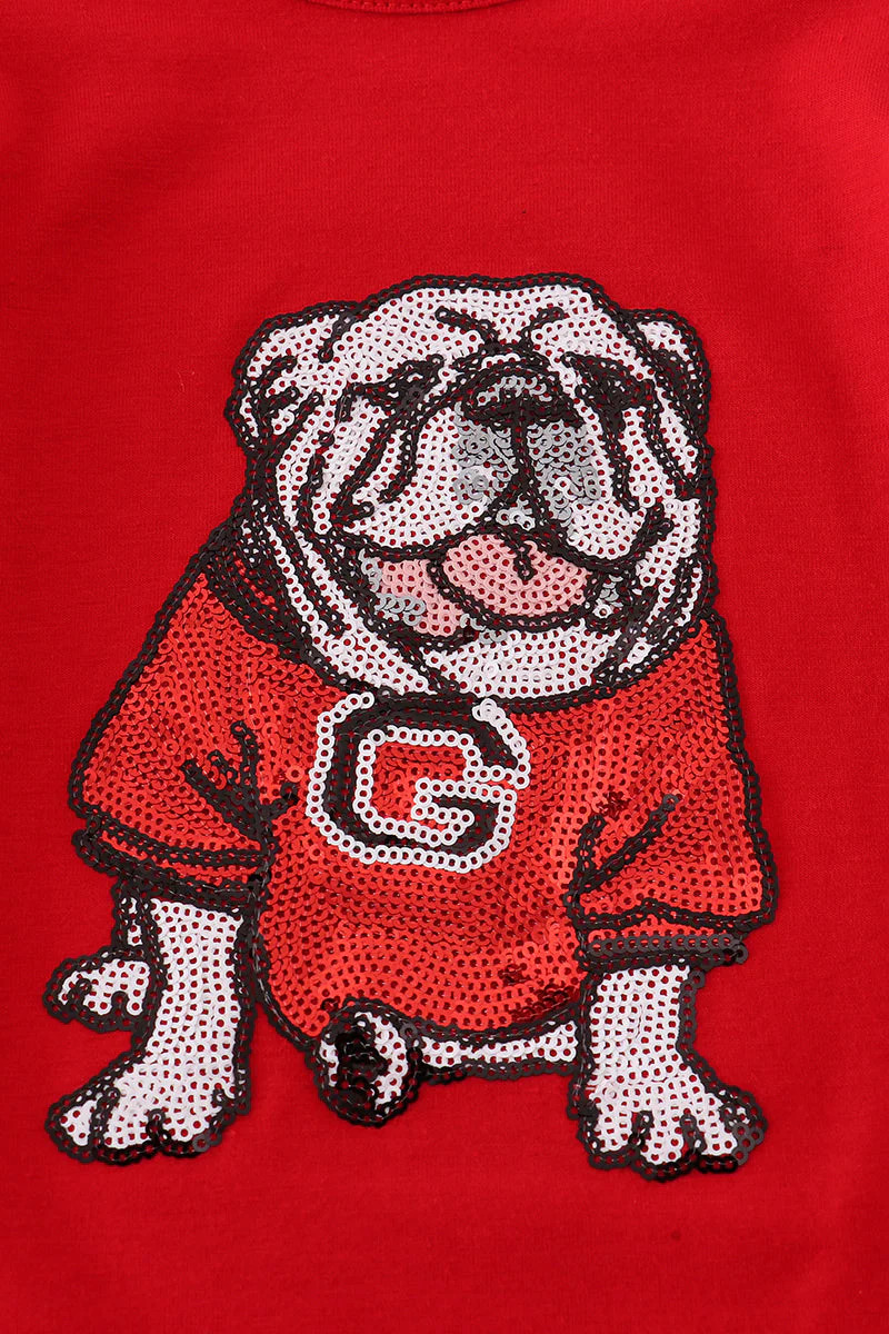 Red Georgia bulldog sequin bubble - Image 2