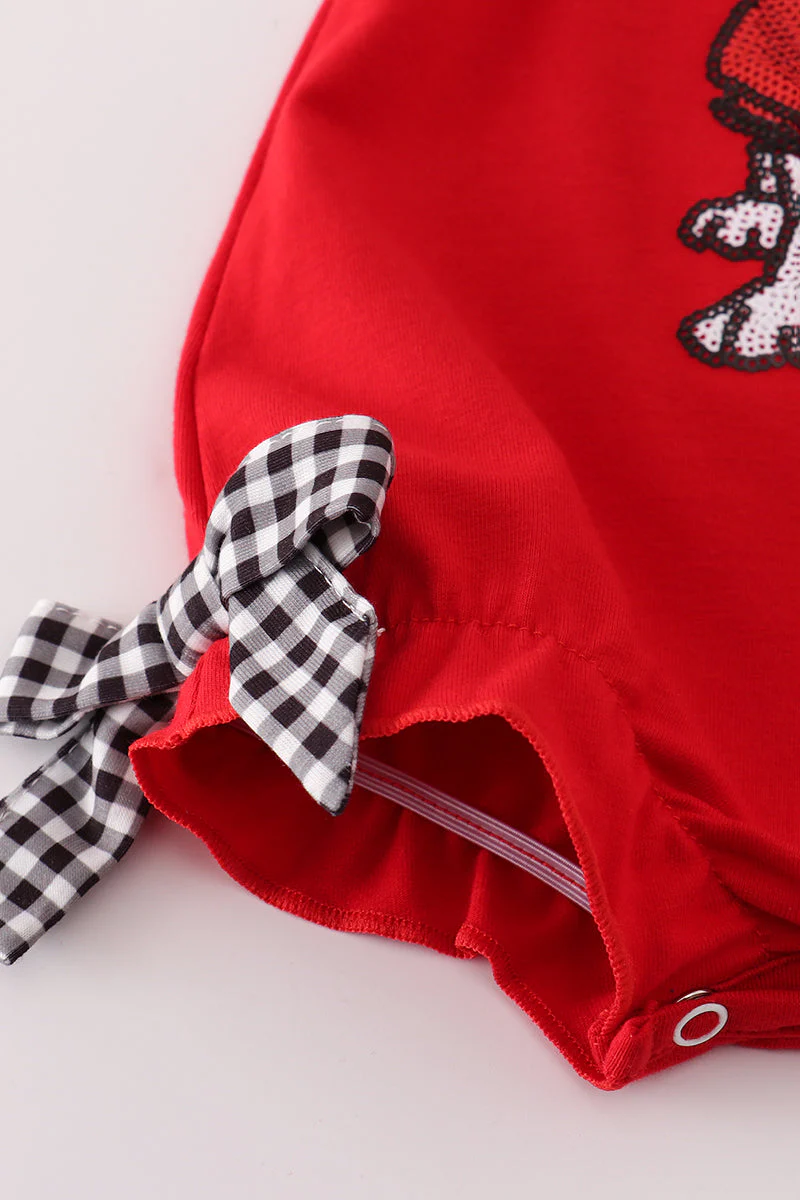 Red Georgia bulldog sequin bubble - Image 3