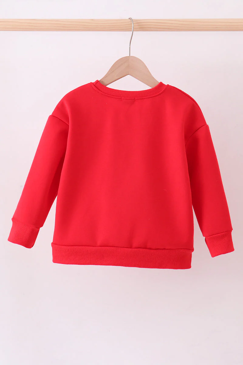 Red heart love smile sequin fleece mom&me sweatshrit - Image 7