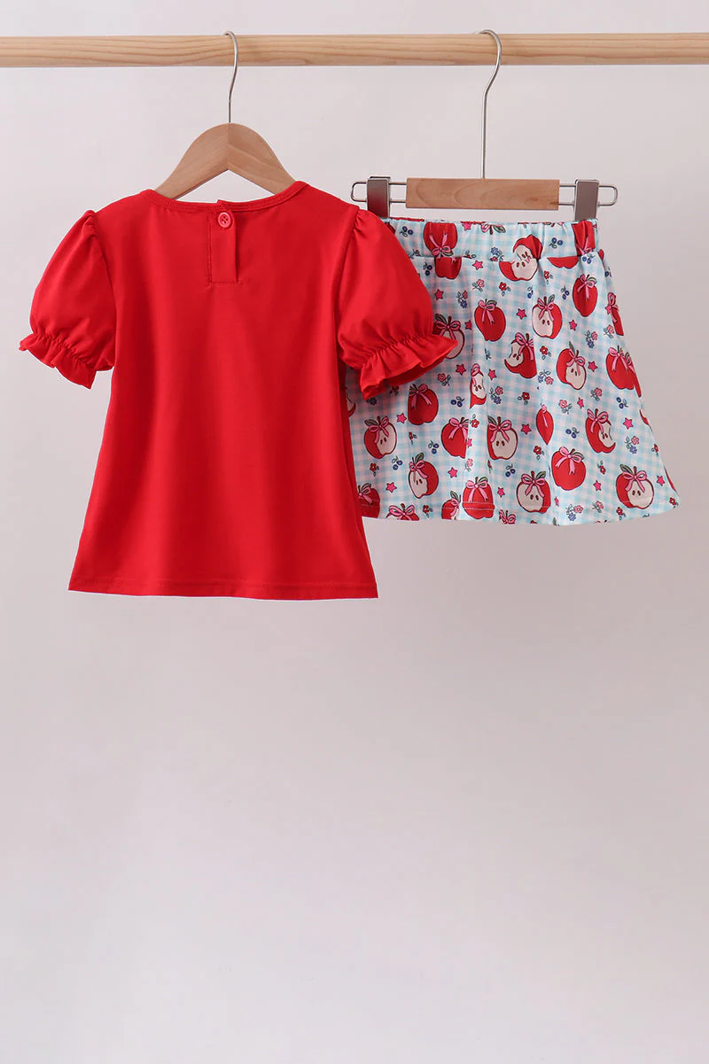 Red School Apple Skorts Set - Image 4
