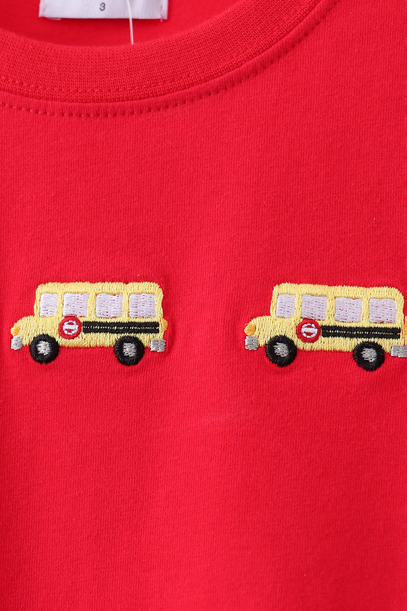 Red School bus Applique Set - Image 2