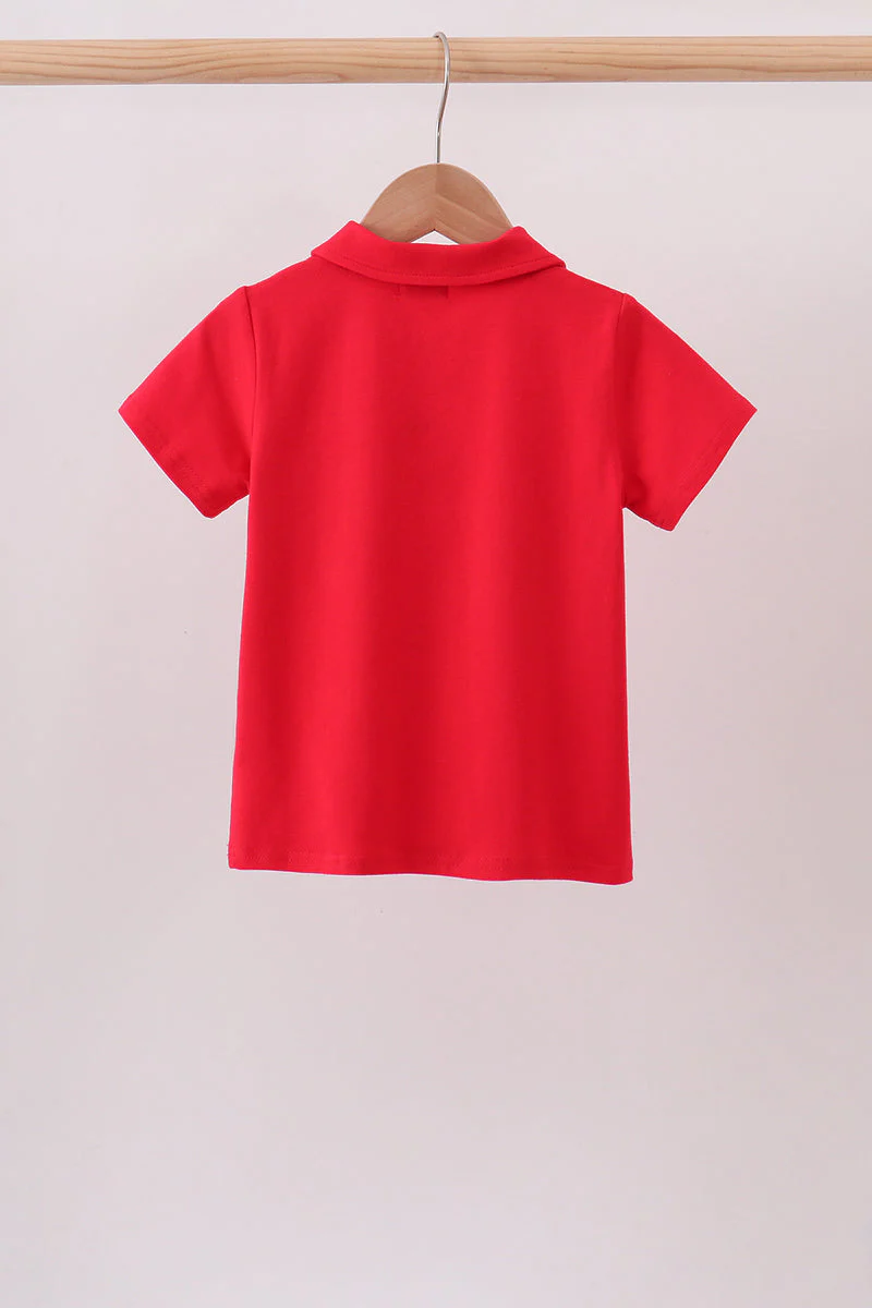 Red School Bus Pocket Polo Shirt - Image 4