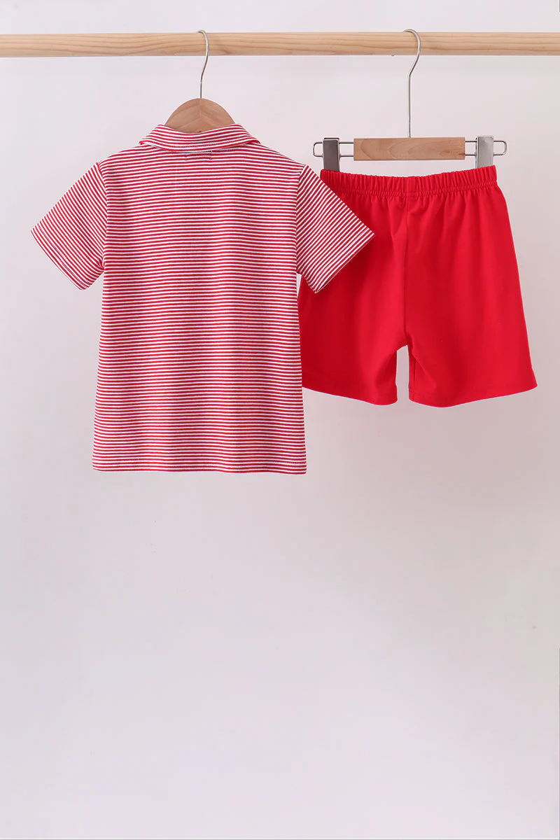 Red School bus Polo Set - Image 5