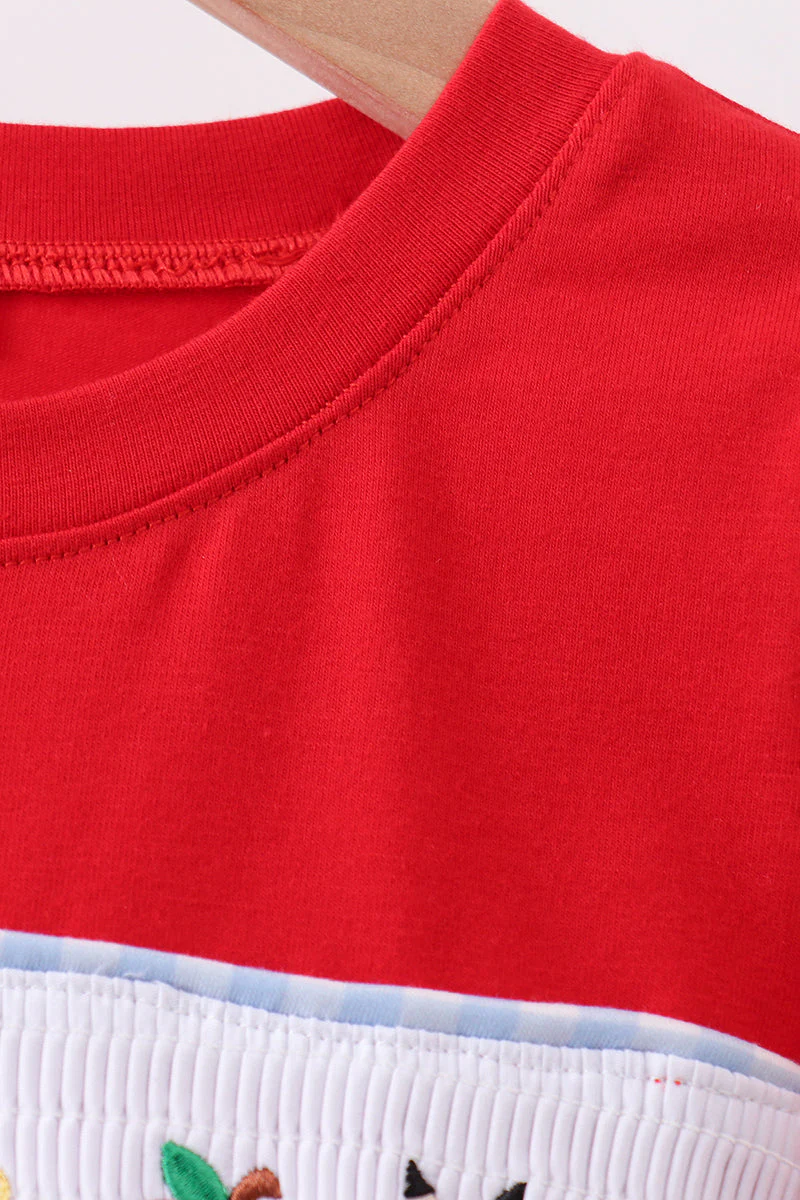 Red School Bus Smocked top - Image 5