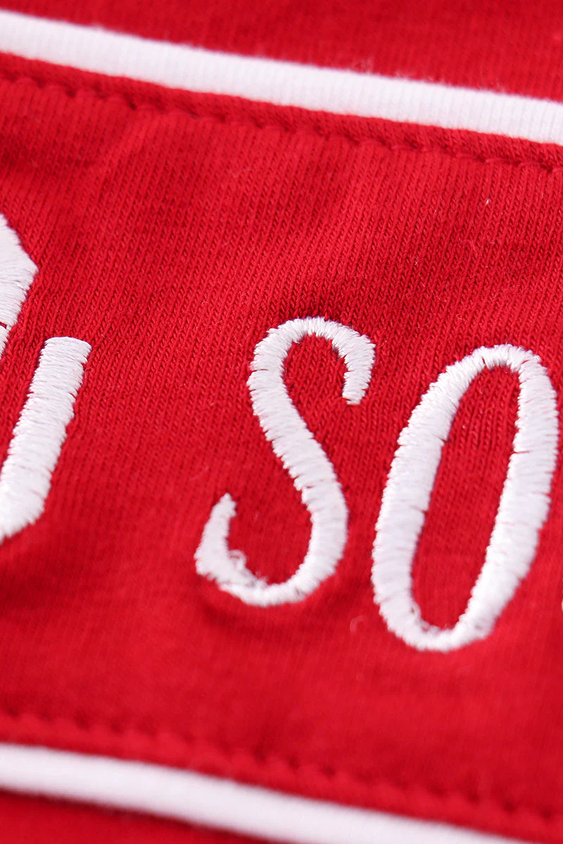 Red sooners embroidery boy bubble - Image 3