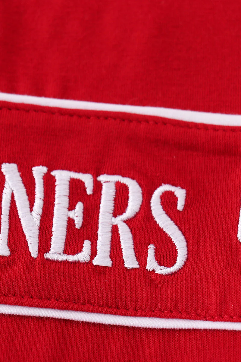 Red sooners embroidery boy set - Image 3
