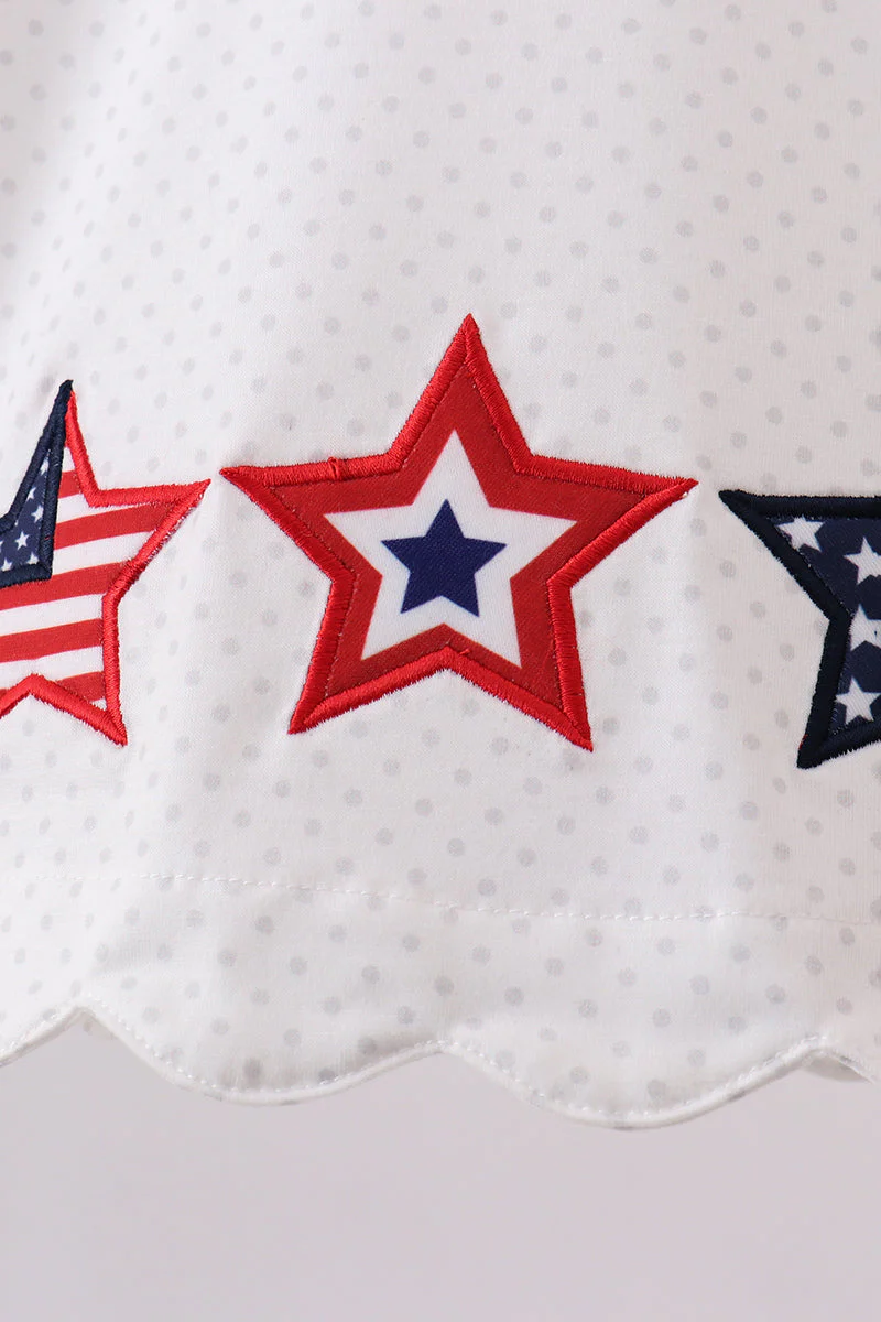 Red star applique ruffle bloomer set - Image 3
