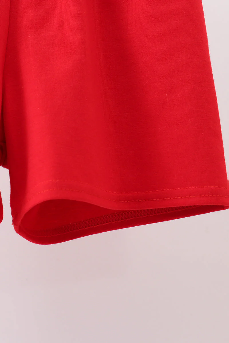Red star applique shorts set - Image 3