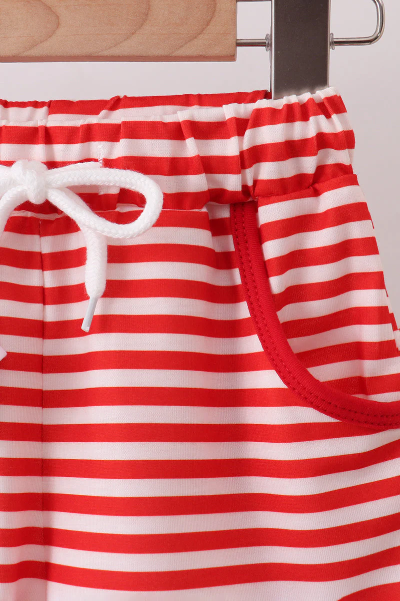Red Stripe Apple Embroidered Set - Image 2
