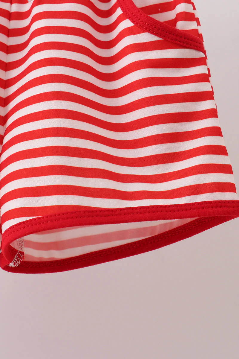 Red Stripe Apple Embroidered Set - Image 4