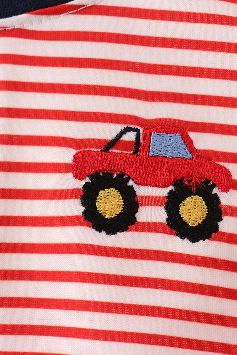 Red Stripe Car Embroidered Bubble - Image 2