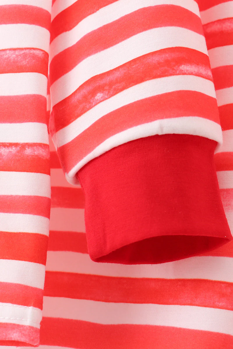 Red stripe character applique pants set - Image 4