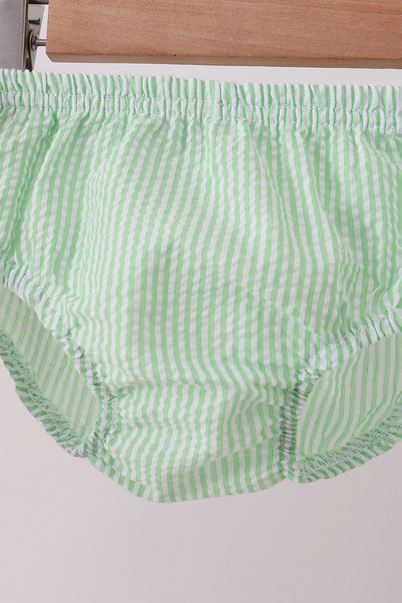 Red stripe watermelon embroidery seersucker bloomer set - Image 5