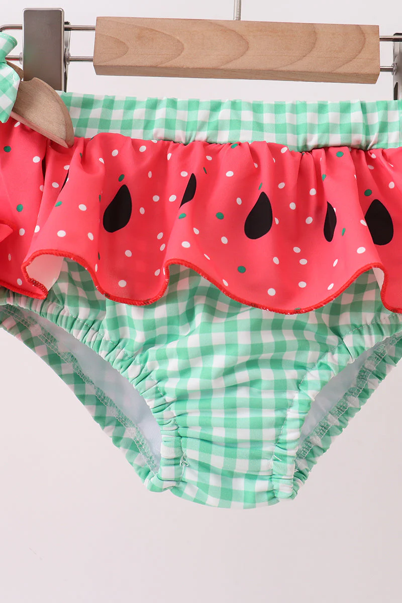 Red Watermelon Smocked UPF Swim Set - Image 3