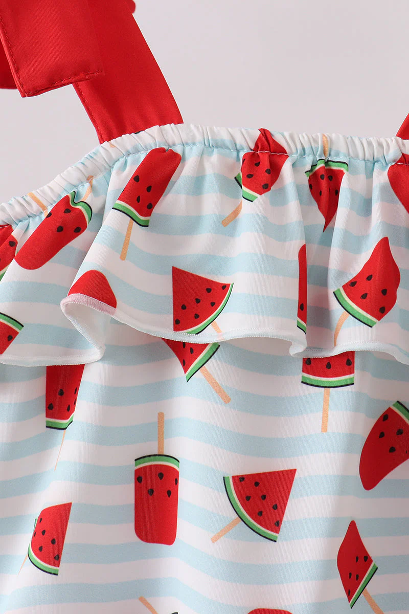 Red Watermelon UPF Swim One-Piece - Image 2