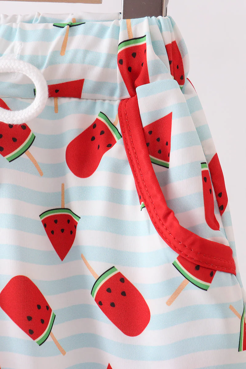 Red Watermelon UPF Swim Trunks - Image 4