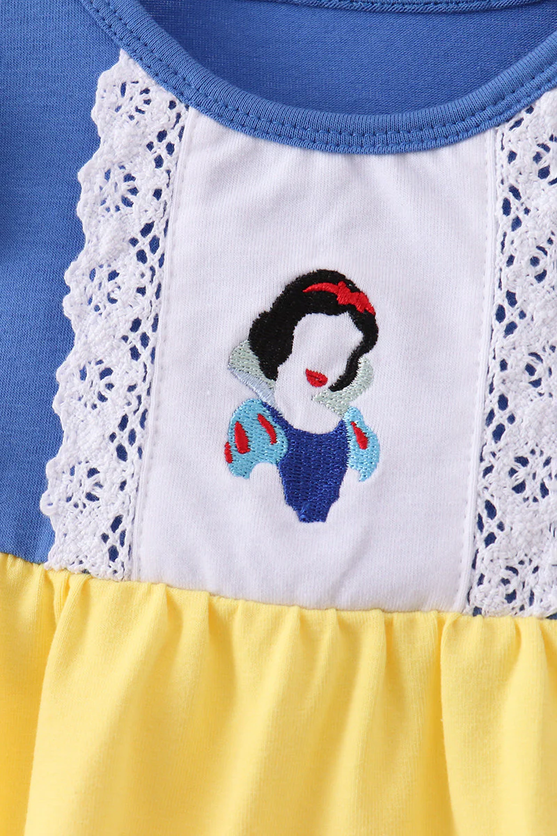 Royal blue&mustard character ruffle bubble - Image 2