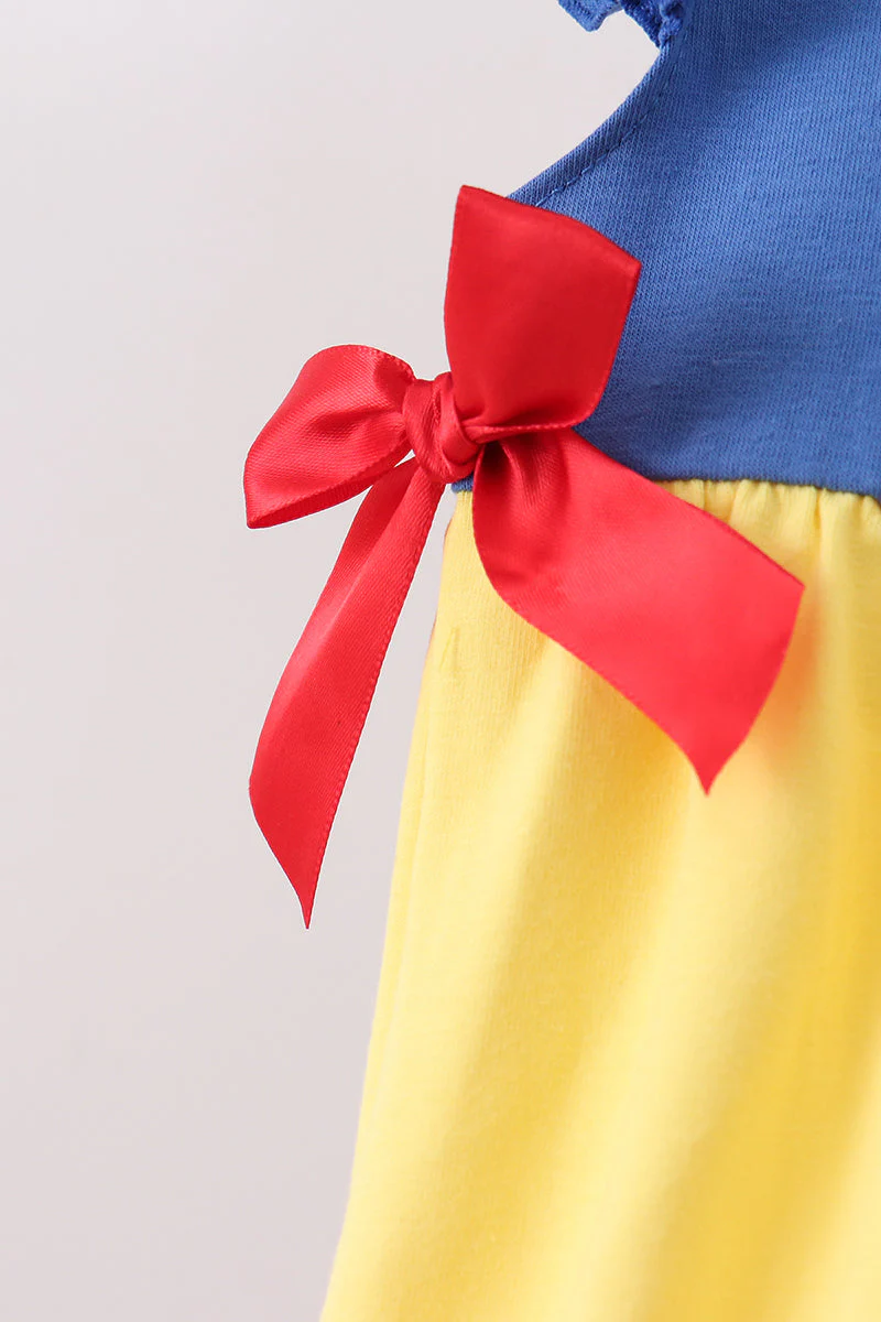 Royal blue&mustard character ruffle bubble - Image 3