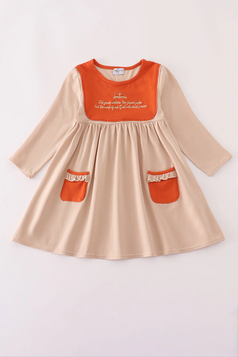 Rust isaiah embroidery dress