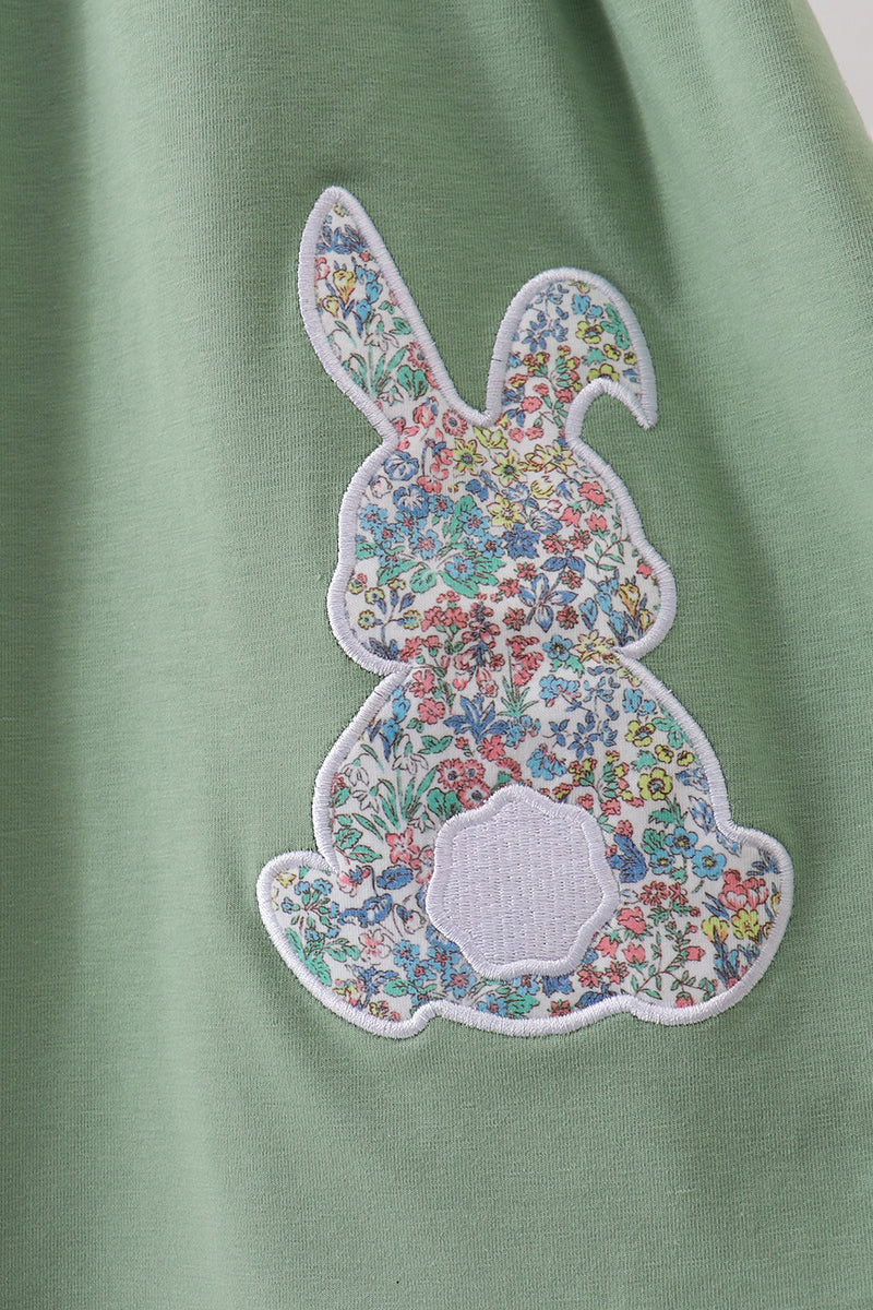 Sage bunny applique lace collar dress - Image 4