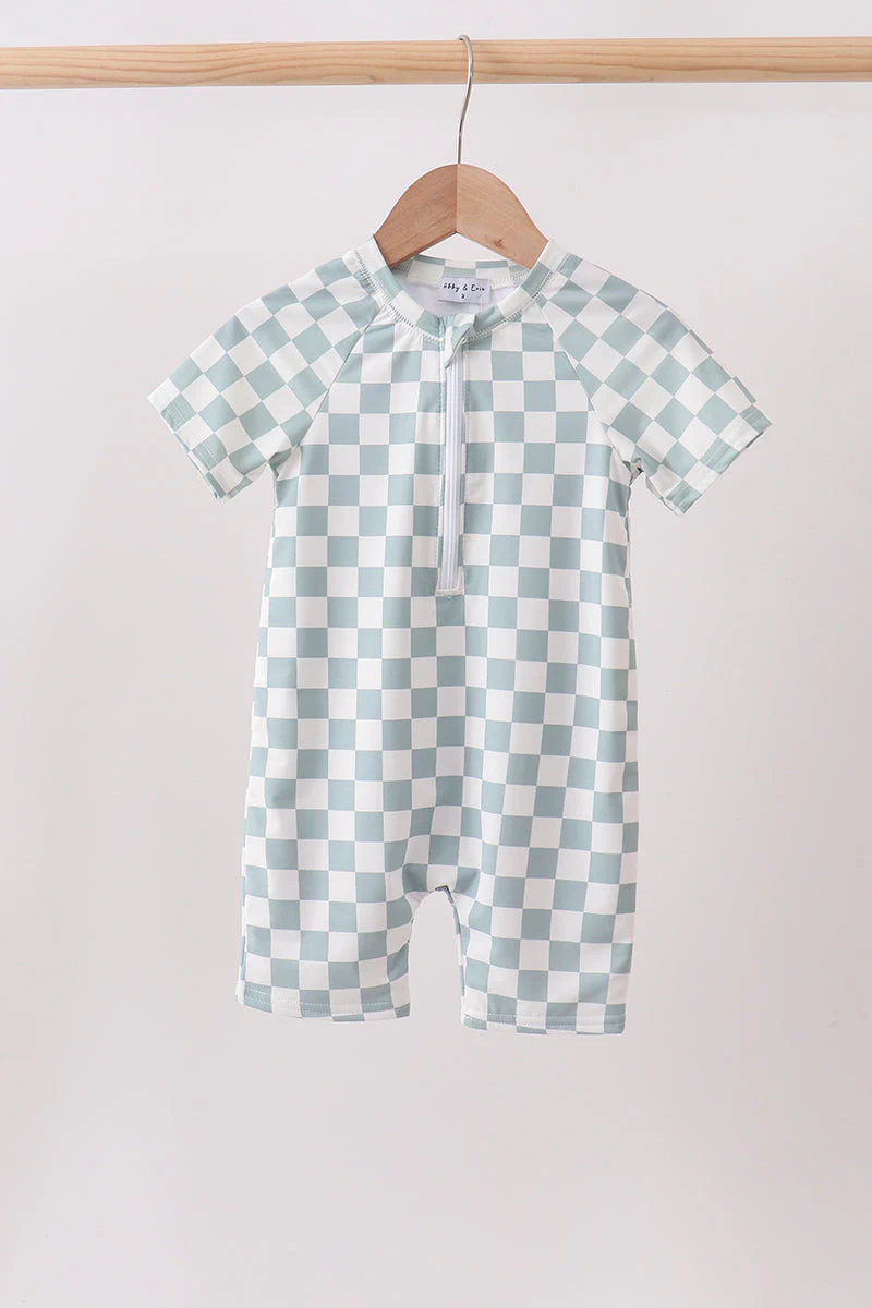 Sage Checker UPF Swim One-Piece