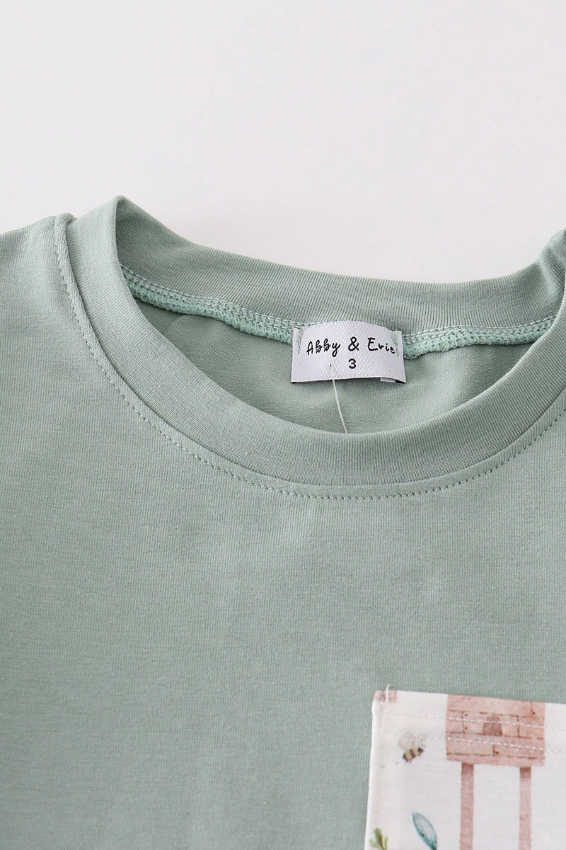 Sage farm print boy set - Image 4