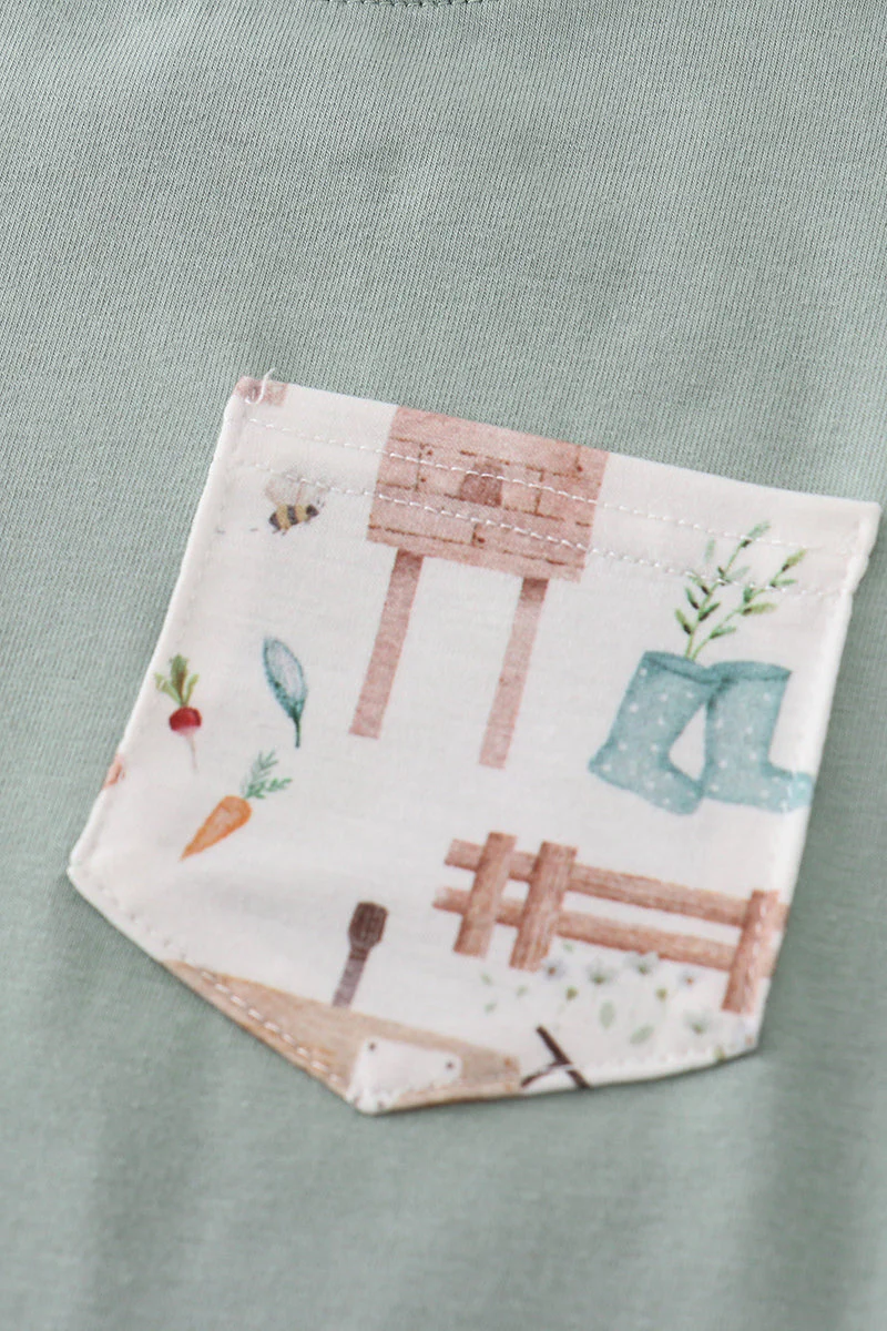 Sage farm print boy set - Image 5