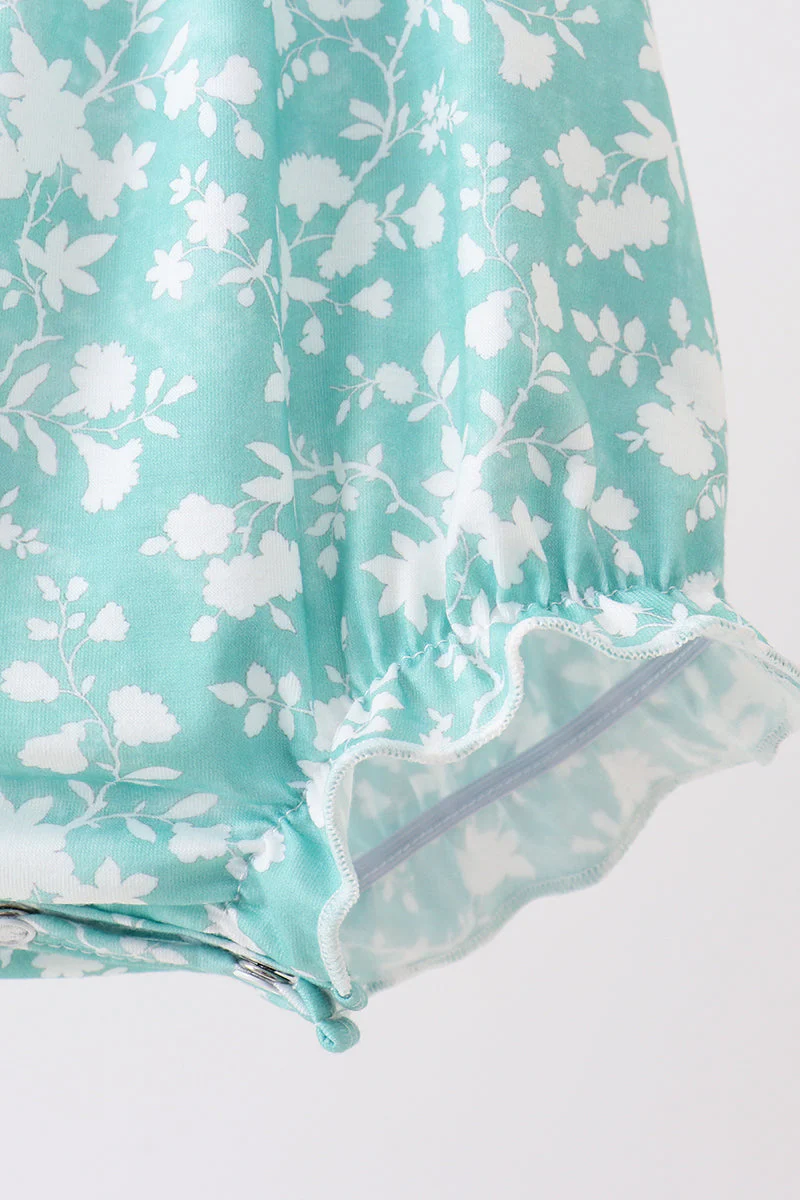 Sage Floral Smocked Bubble - Image 3