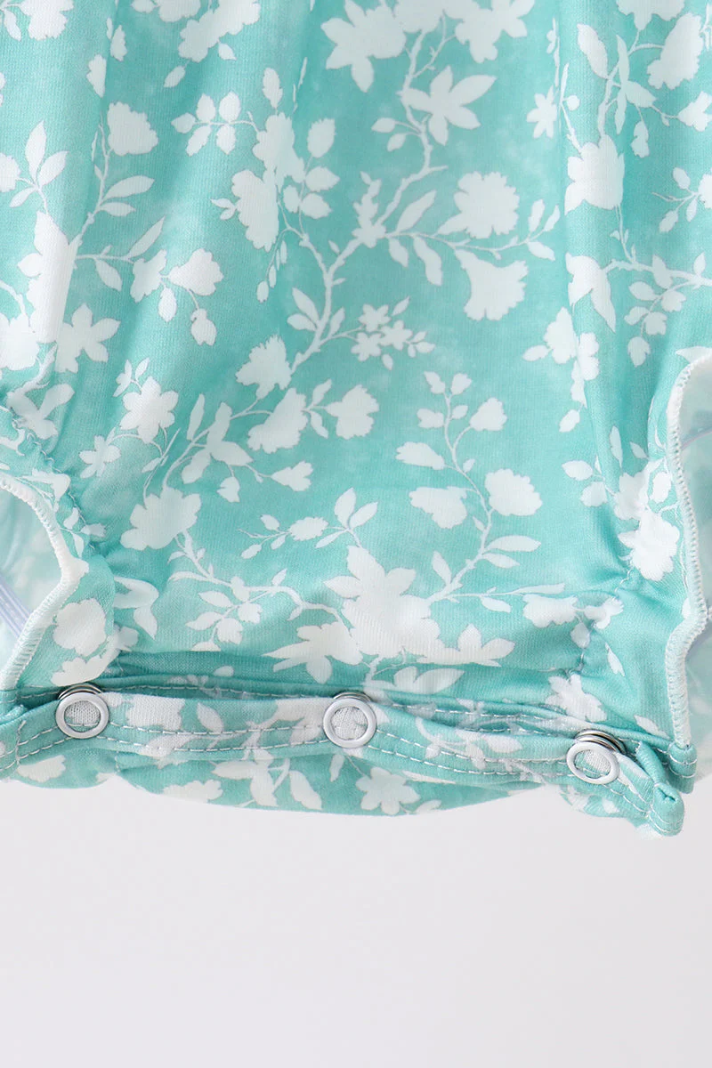 Sage Floral Smocked Bubble - Image 4