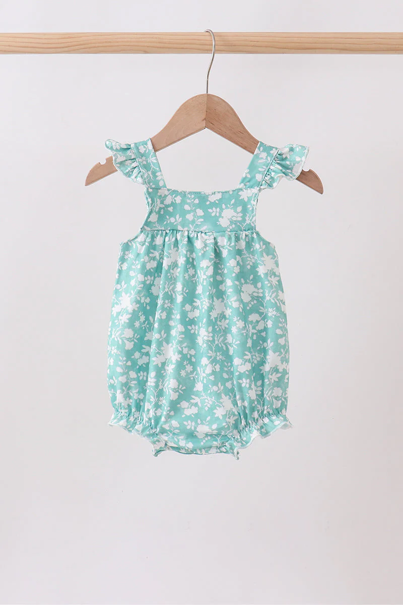 Sage Floral Smocked Bubble - Image 5