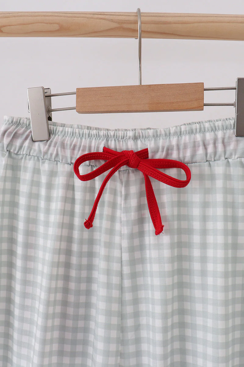 Sage gingham mom pajama pants - Image 2