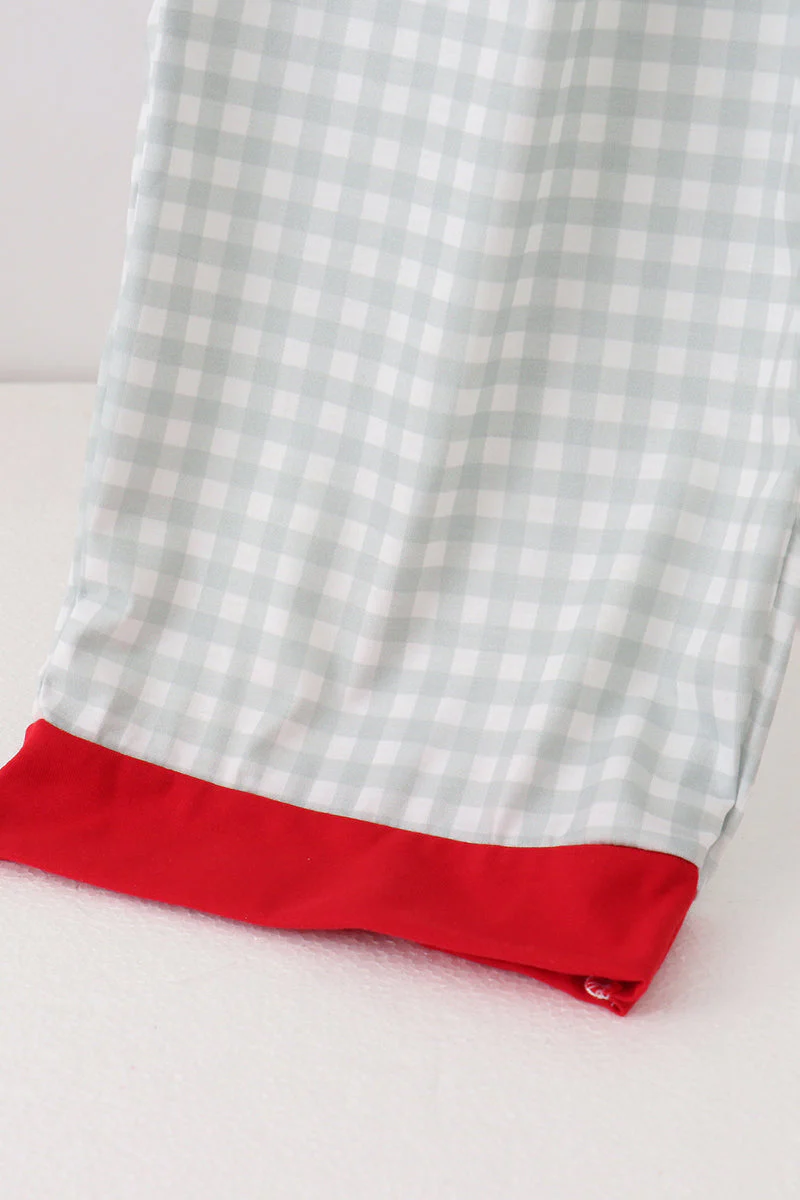 Sage gingham mom pajama pants - Image 3