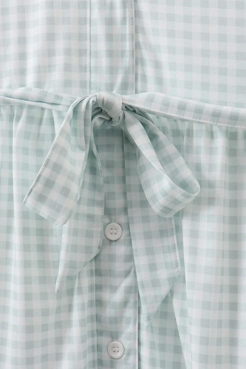 Sage gingham women dress - Image 3