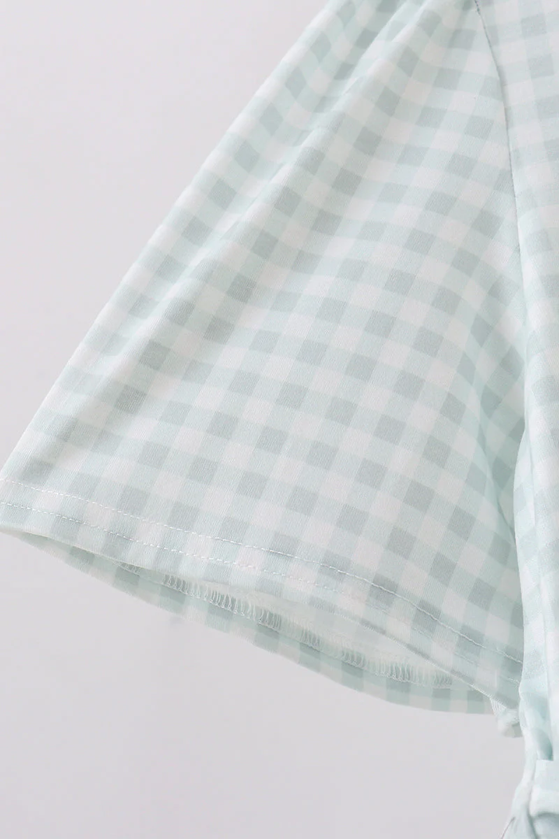Sage gingham women dress - Image 4