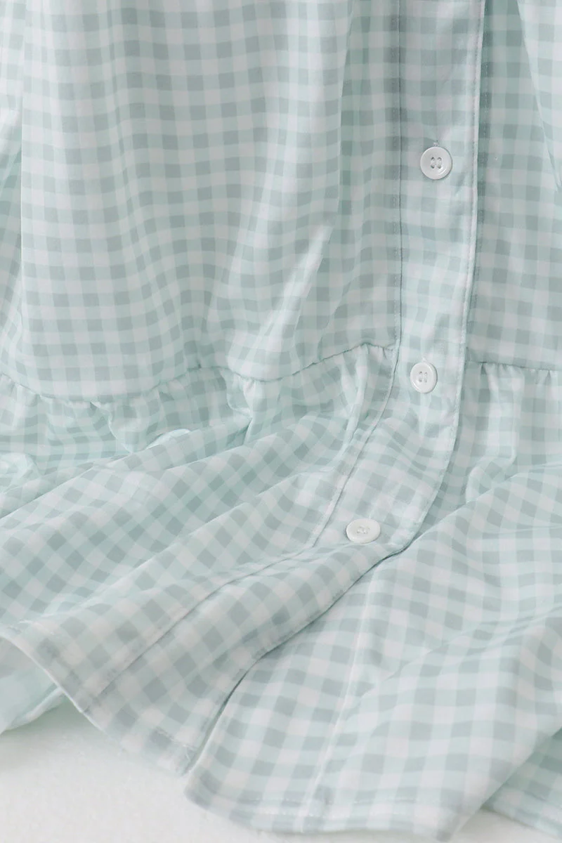 Sage gingham women dress - Image 5