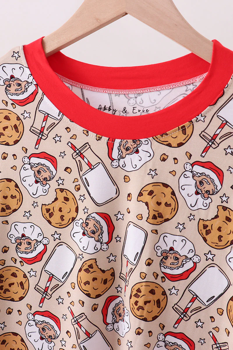 Santa milk biscuits bamboo mom pajamas set - Image 3