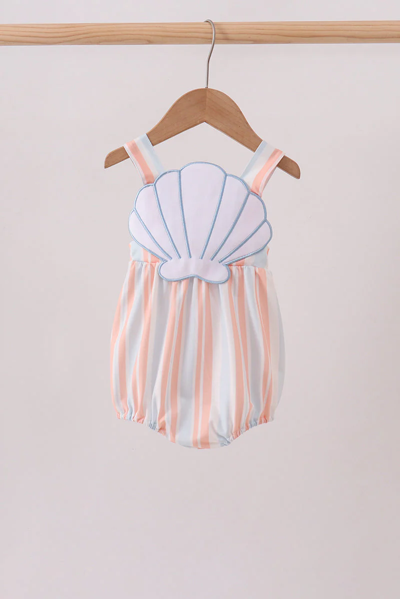 Seashell Stripe Appliqué Bubble