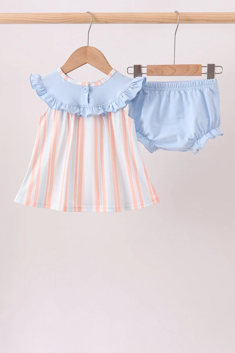 Seashell Stripe Embroidered Bloomer Set - Image 4