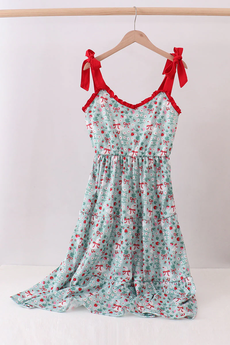 Starwberry goose print women dress