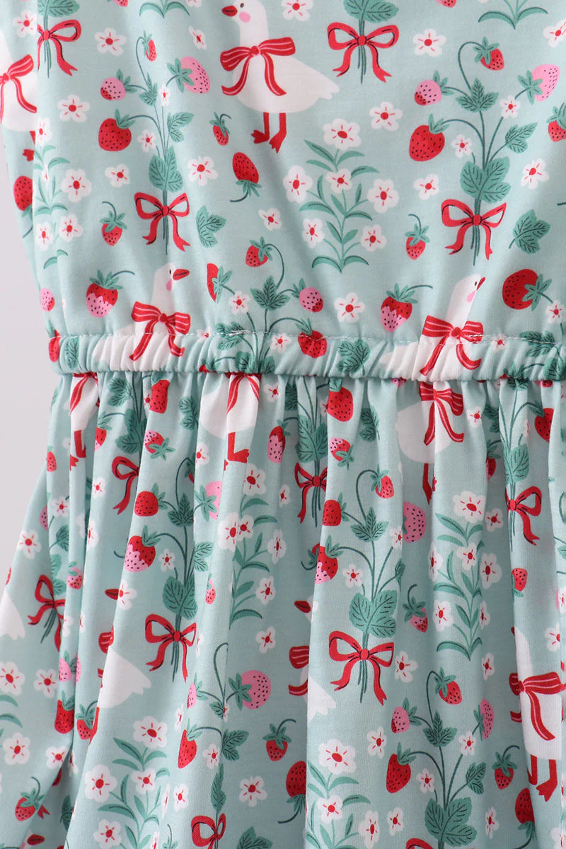 Starwberry goose print women dress - Image 3