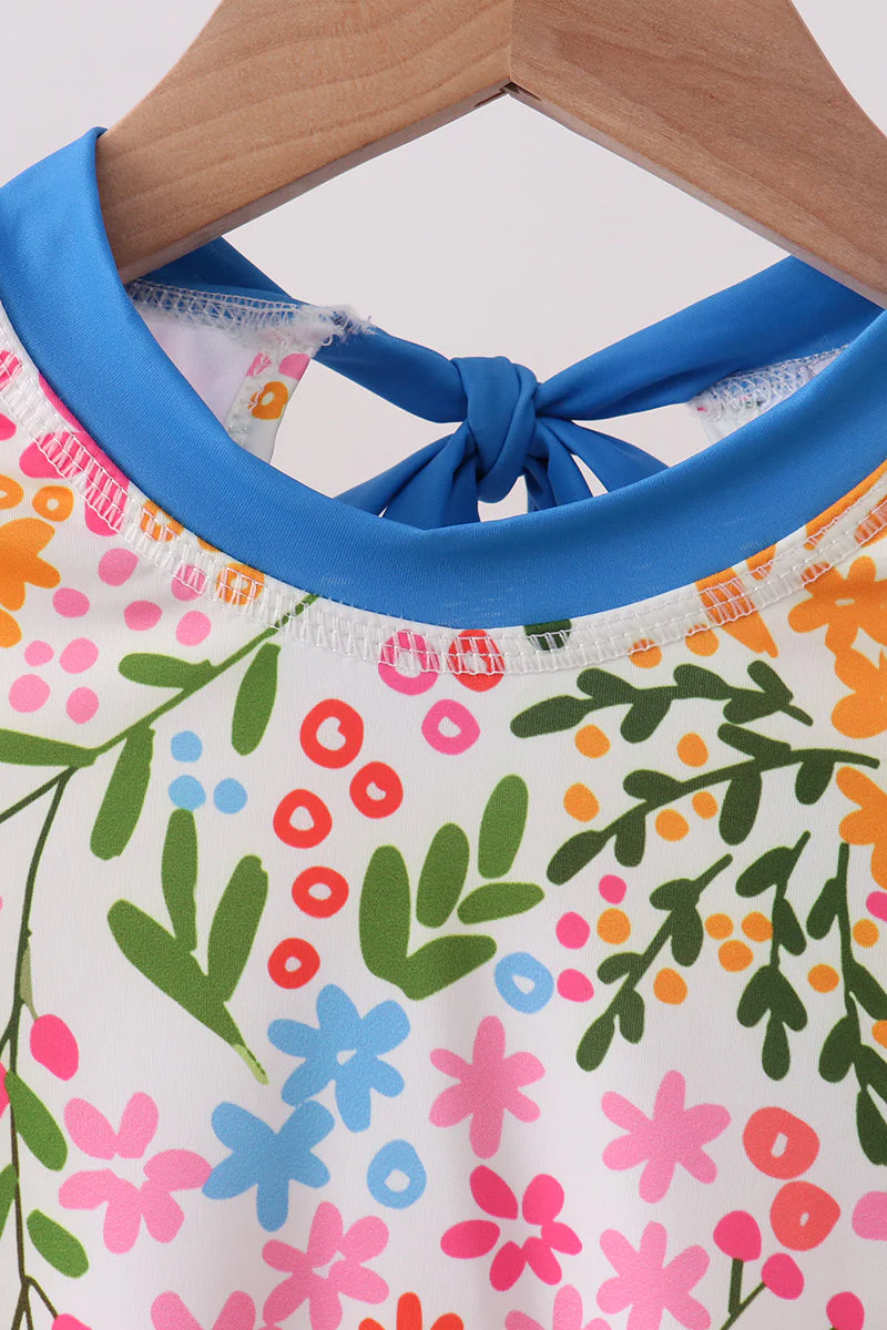 Summer floral print ruffle rashguard - Image 2