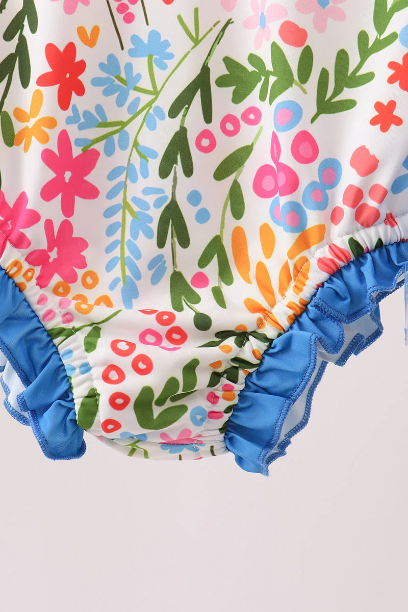 Summer floral print ruffle rashguard - Image 3