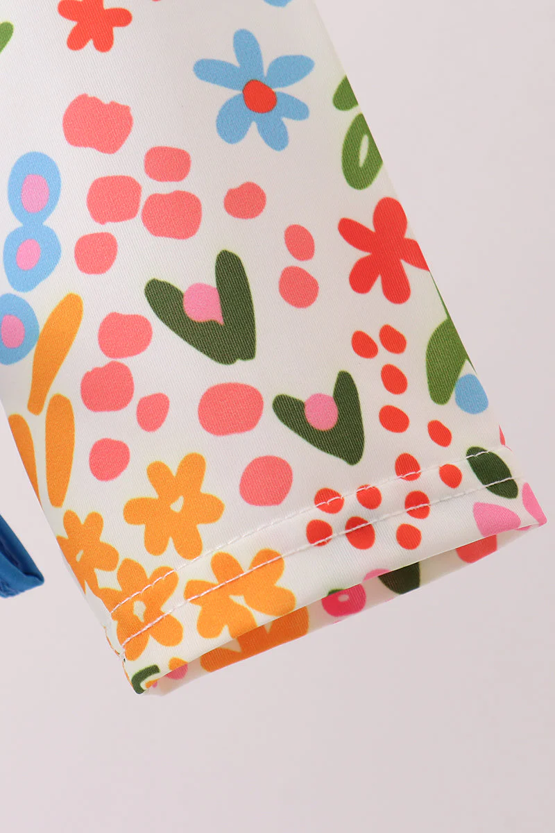 Summer floral print ruffle rashguard - Image 4