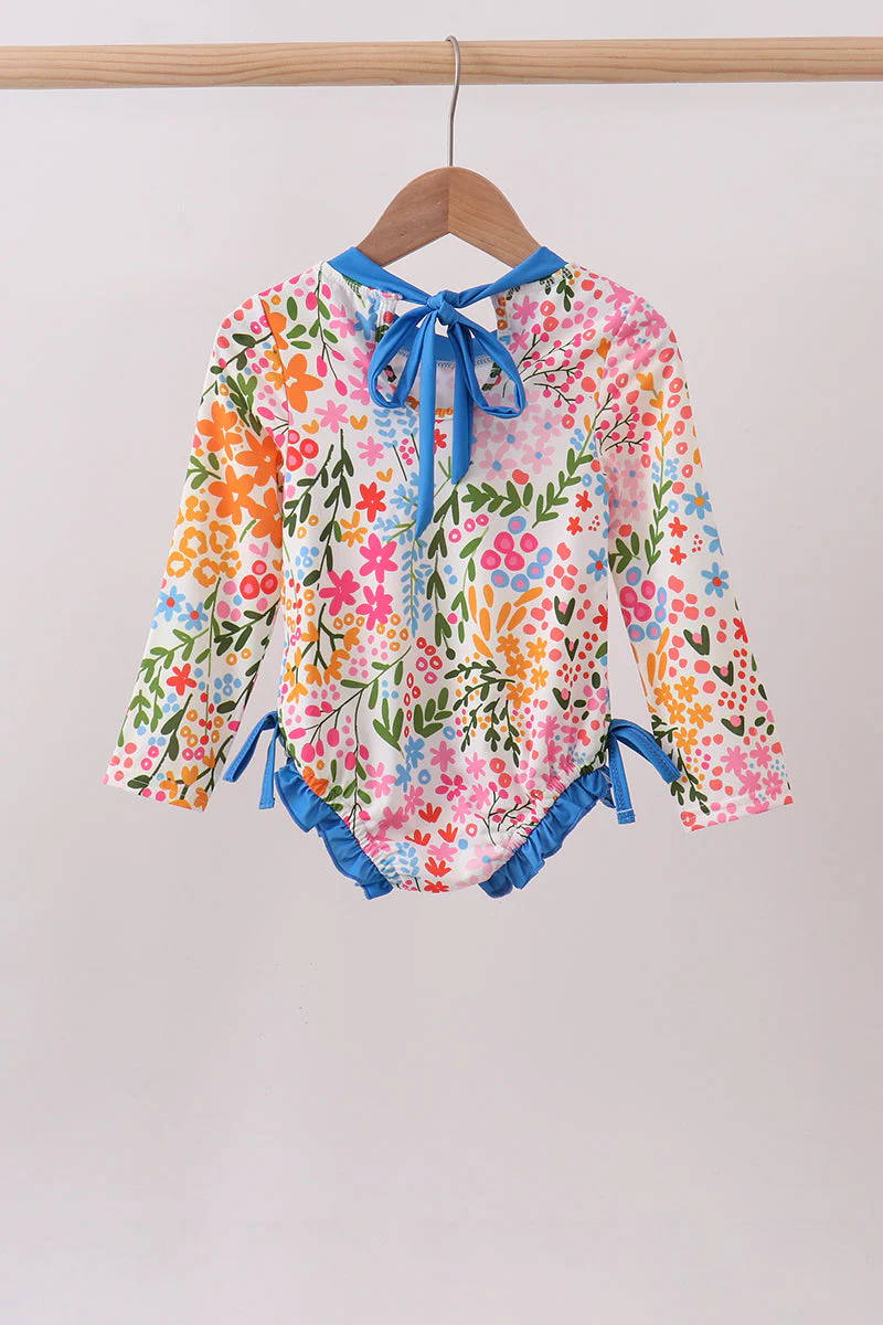 Summer floral print ruffle rashguard - Image 5