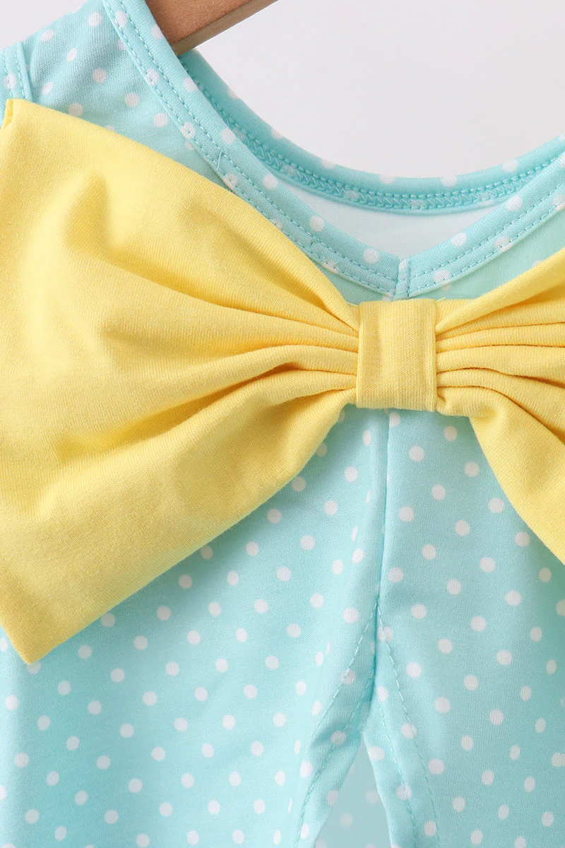 Summer lemon smocked bow bloomer set - Image 5
