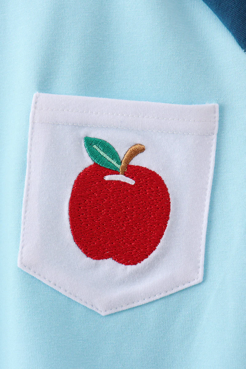 Teal Apple Embroidered Top - Image 5