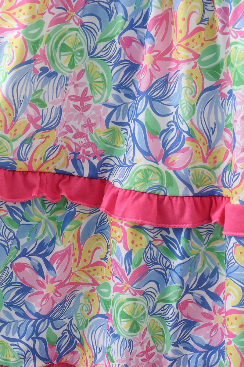 Tropical floral smocked tiered dress - Image 3